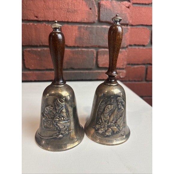 Limited Edition Silver Norman Rockwell Bells Brown & Bigelow - Picture 1 of 10